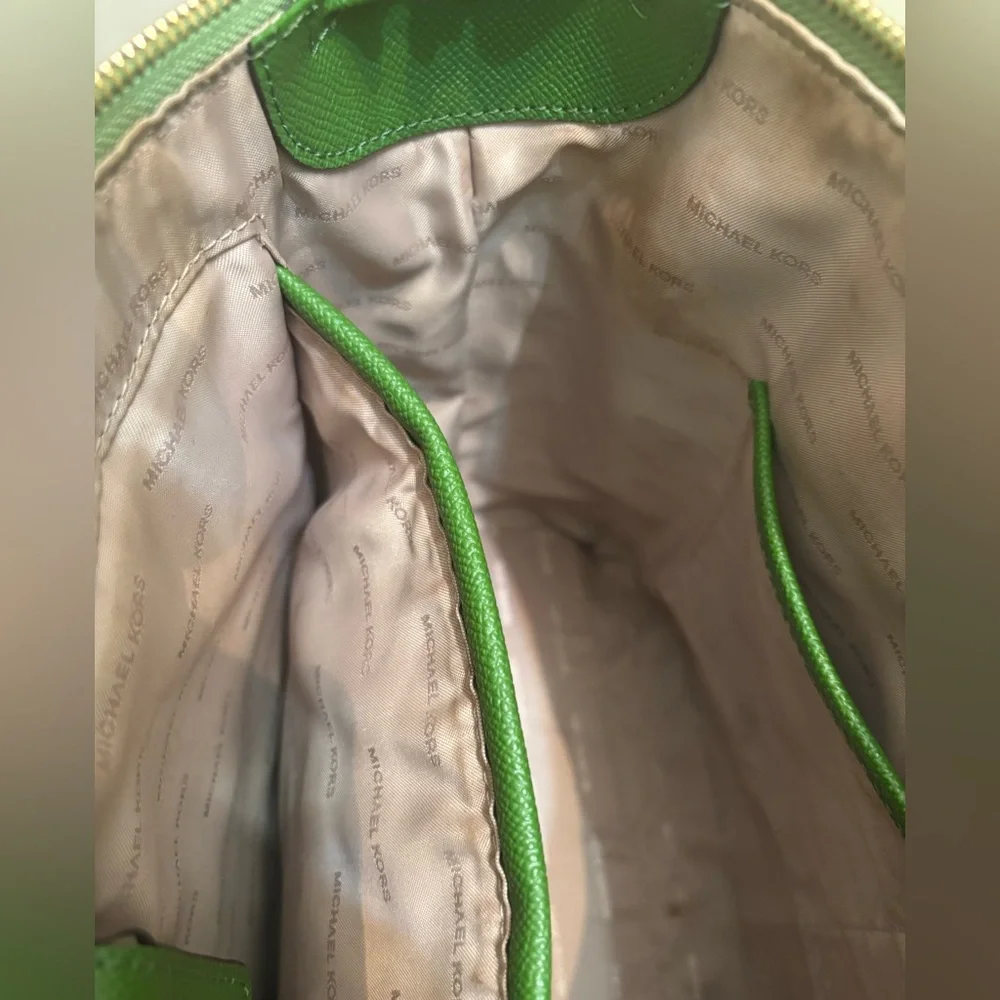 MICHAEL Michael Kors Maddie Green Leather Tote Bag